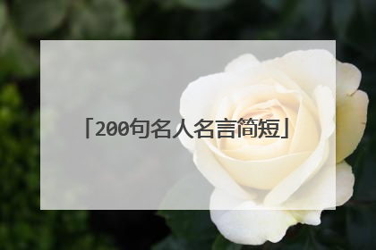 200句名人名言简短