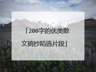 200字的优美散文摘抄精选片段