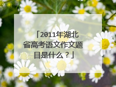 2011年湖北省高考语文作文题目是什么？