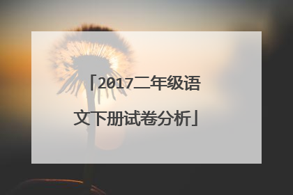 2017二年级语文下册试卷分析