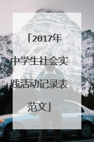 2017年中学生社会实践活动记录表范文