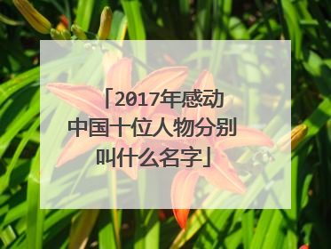 2017年感动中国十位人物分别叫什么名字