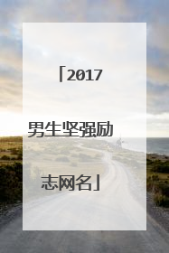 2017男生坚强励志网名