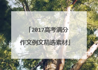 2017高考满分作文例文精选素材