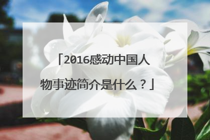2016感动中国人物事迹简介是什么？