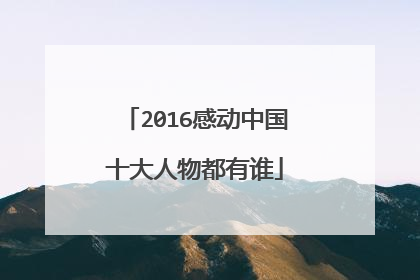 2016感动中国十大人物都有谁