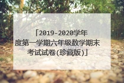 2019-2020学年度第一学期六年级数学期末考试试卷(珍藏版)