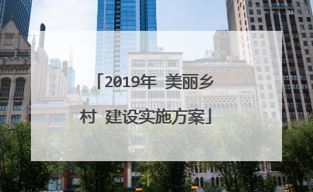 2019年 美丽乡村 建设实施方案