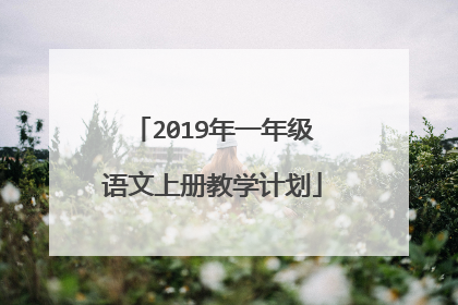 2019年一年级语文上册教学计划
