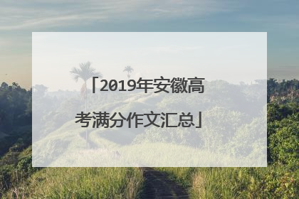 2019年安徽高考满分作文汇总