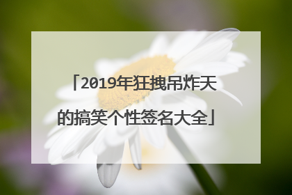 2019年狂拽吊炸天的搞笑个性签名大全