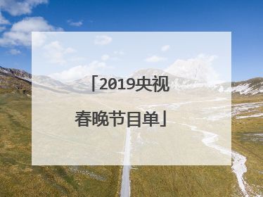 2019央视春晚节目单