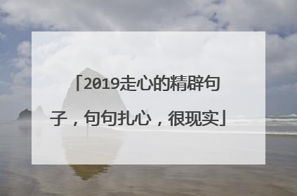 2019走心的精辟句子，句句扎心，很现实