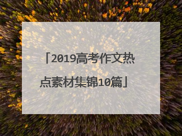 2019高考作文热点素材集锦10篇