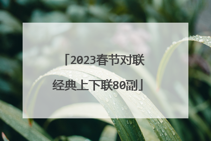 2023春节对联经典上下联80副