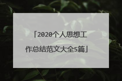 2020个人思想工作总结范文大全5篇