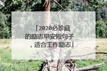 2020必珍藏的励志早安短句子，适合工作励志