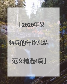 2020年义务兵的年终总结范文精选4篇