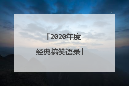 2020年度经典搞笑语录