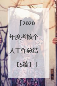 2020年度考核个人工作总结【5篇】