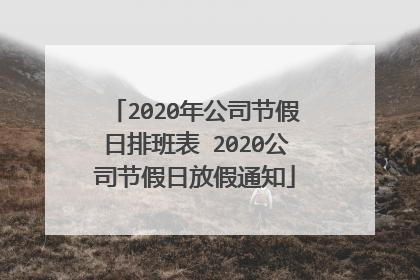 2020年公司节假日排班表 2020公司节假日放假通知