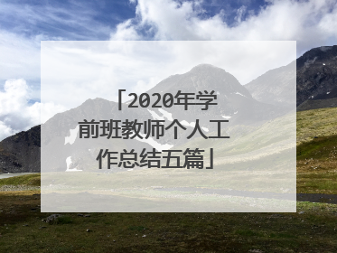 2020年学前班教师个人工作总结五篇