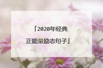 2020年经典正能量励志句子