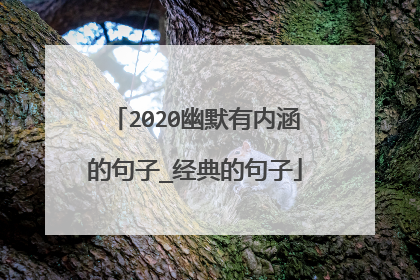 2020幽默有内涵的句子_经典的句子