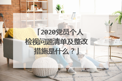 2020党员个人检视问题清单及整改措施是什么？