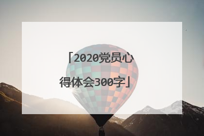 2020党员心得体会300字