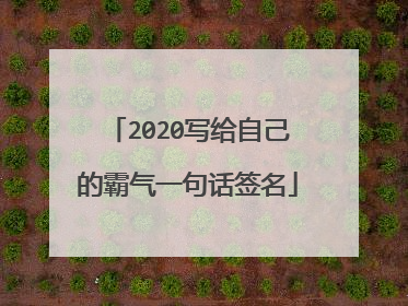 2020写给自己的霸气一句话签名