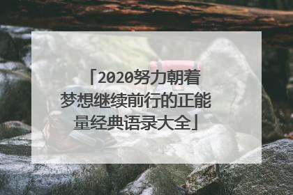 2020努力朝着梦想继续前行的正能量经典语录大全