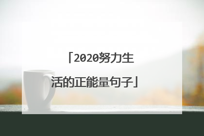 2020努力生活的正能量句子