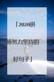 2020拼搏努力坚持的好句子