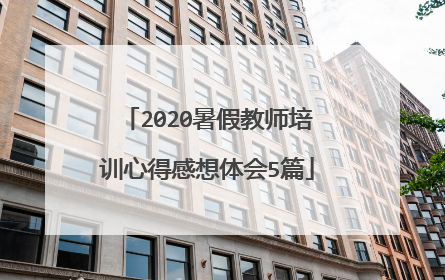 2020暑假教师培训心得感想体会5篇