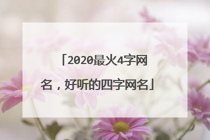 2020最火4字网名，好听的四字网名