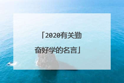 2020有关勤奋好学的名言