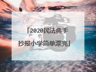 2020民法典手抄报小学简单漂亮