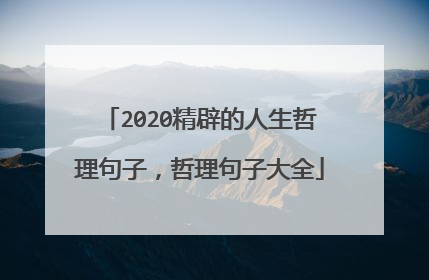 2020精辟的人生哲理句子，哲理句子大全