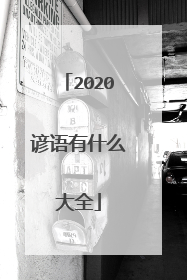 2020谚语有什么大全