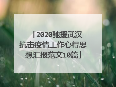 2020驰援武汉抗击疫情工作心得思想汇报范文10篇