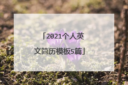 2021个人英文简历模板5篇