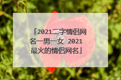 2021二字情侣网名一男一女 2021最火的情侣网名