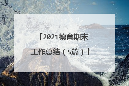 2021德育期末工作总结（5篇）