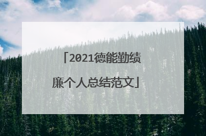 2021德能勤绩廉个人总结范文