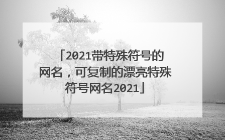 2021带特殊符号的网名，可复制的漂亮特殊符号网名2021