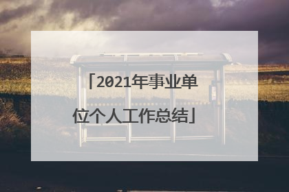 2021年事业单位个人工作总结