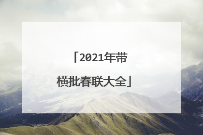 2021年带横批春联大全