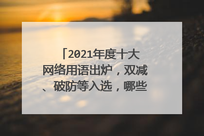 2021年度十大网络用语出炉,双减、破防等入选,哪些是你经常用的?