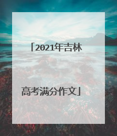 2021年吉林高考满分作文